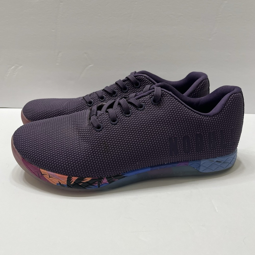 Nobull SuperFabric Trainer Athletic Shoes Purple Tropical Sole M 10.5 W 12